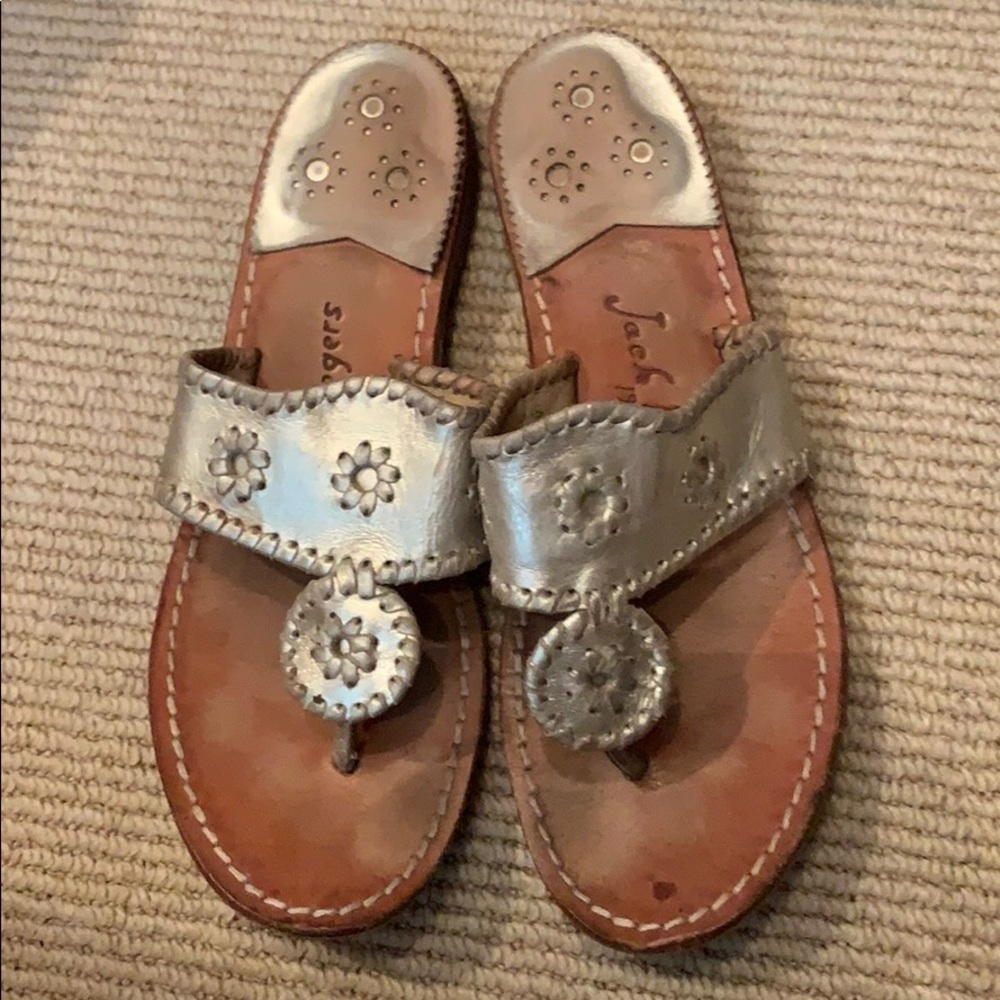 Gold/silver flip flops